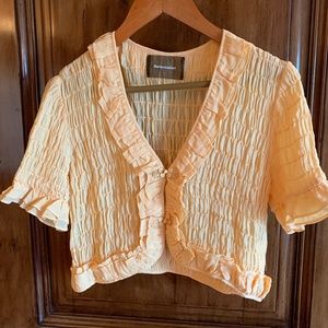 Reformation Detrich Blouse, XS, Lemon